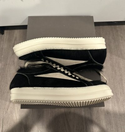 Rick Owens mainline pony hair vintage low black size 41 5