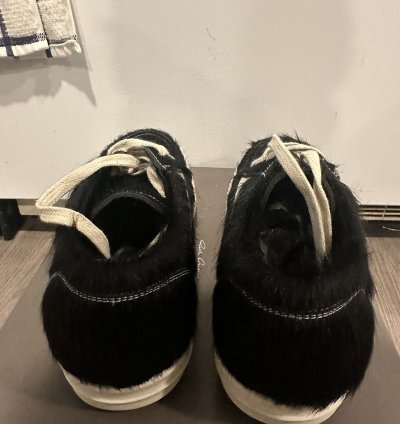 Rick Owens mainline pony hair vintage low black size 41 5