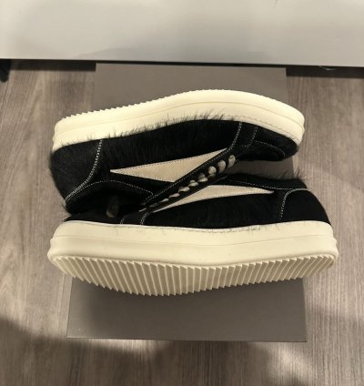 Rick Owens mainline pony hair vintage low vans black size 41
