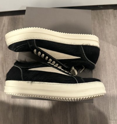 Rick Owens mainline pony hair vintage low vans black size 41