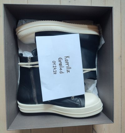 Rick Owens Mainline Ramones Hightop Leather Sneakers