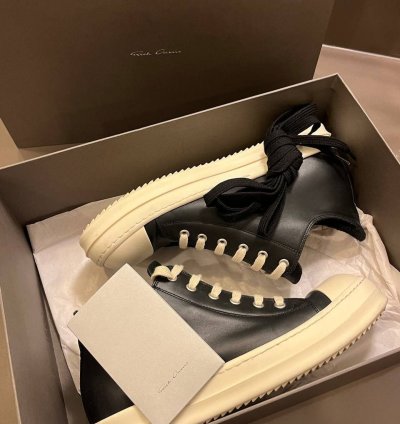Rick Owens Mainline Ramones Low Black Milk