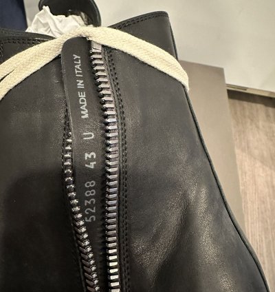 Rick Owens Mainline Washed Leather Ramones Black Siize 43