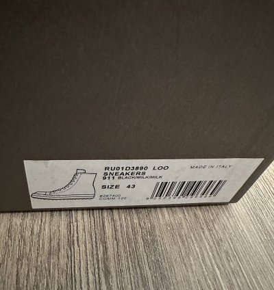 Rick Owens Mainline Washed Leather Ramones Black Siize 43