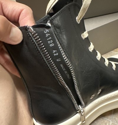 Rick Owens Mega Bumper Sneaks SZ 42 Black leather NWB