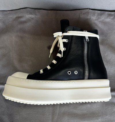 Rick Owens Mega Bumper Sneaks SZ 42 Black leather NWB