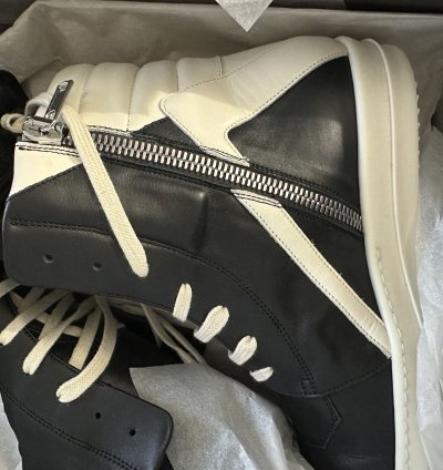 Rick Owens Men Black Geobasket High Top Leather Sneakers