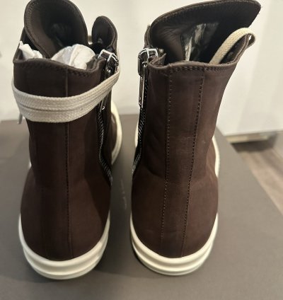 Rick Owens Nubuck Bull Leather Ramones High Brown Size 40