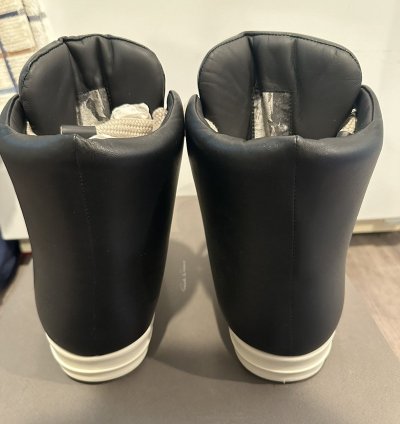 Rick owens padded jumbo lace Ramones High Black Milk Size 44