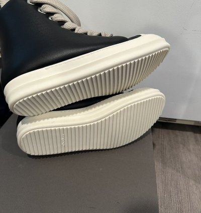 Rick owens padded jumbo lace Ramones High Black Milk Size 44