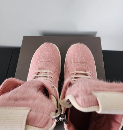 Rick Owens Pink Ponyhair Geobaskets Rare Runway