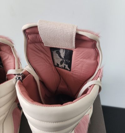 Rick Owens Pink Ponyhair Geobaskets Rare Runway