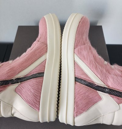 Rick Owens Pink Ponyhair Geobaskets Rare Runway