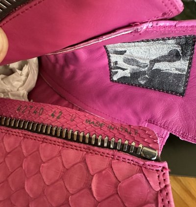 Rick Owens Pink Python Leather Ramones