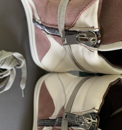 Rick Owens Pink Suede Geobasket High Sneakers