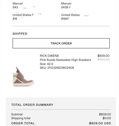 Rick Owens Pink Suede Geobasket High Sneakers
