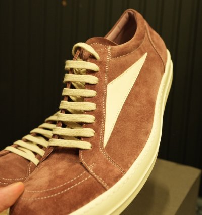Rick Owens Pink Suede Vintage Sneakers