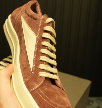 Rick Owens Pink Suede Vintage Sneakers