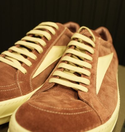 Rick Owens Pink Suede Vintage Sneakers
