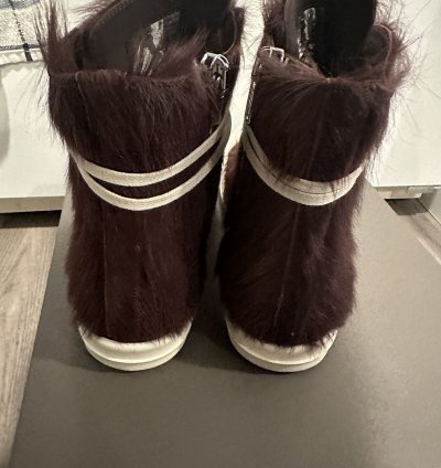 Rick Owens Pony Hair Cow Fur Ramones High Amethyst Size 43
