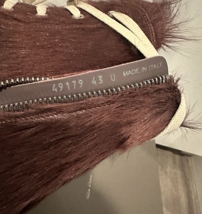 Rick Owens Pony Hair Cow Fur Ramones High Amethyst Size 43