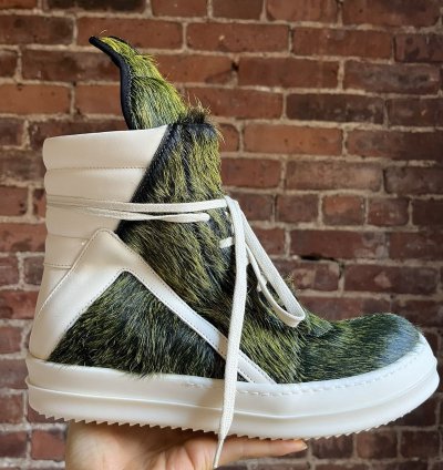 Rick Owens pony hair geobaskets