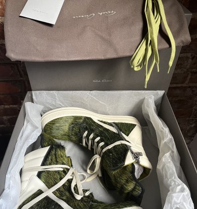 Rick Owens pony hair geobaskets