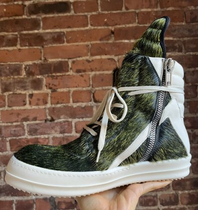 Rick Owens pony hair geobaskets