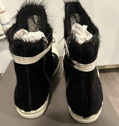 Rick owens pony hair Ramones High Black Milk Size 44