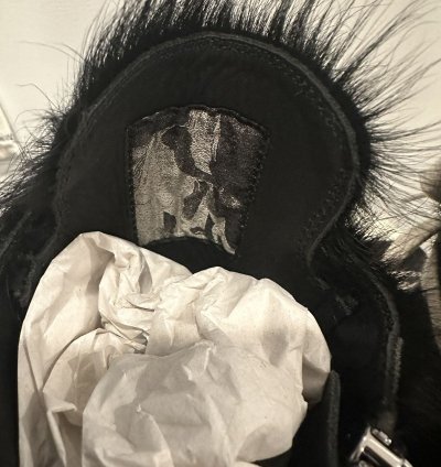 Rick owens pony hair Ramones High Black Milk Size 44