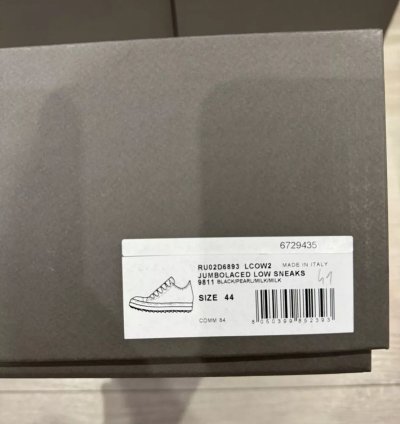 RICK OWENS RAMONE JUMBO LOW BLACK MILK PORTERVILLE