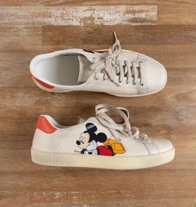 830 GUCCI Ace Mickey Mouse white leather sneakers - 7 US