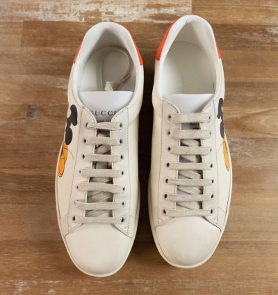 830 GUCCI Ace Mickey Mouse white leather sneakers 10 US