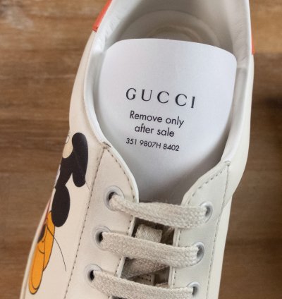 830 GUCCI Ace Mickey Mouse white leather sneakers 10 US