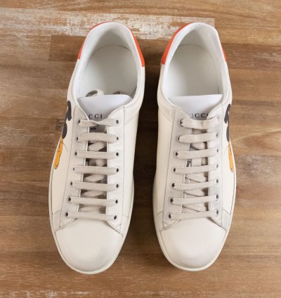 830 GUCCI Ace Mickey Mouse white leather sneakers 12 US