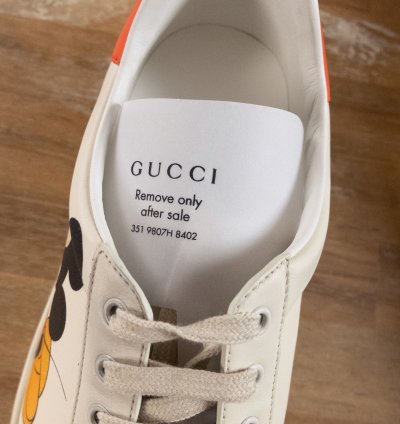 830 GUCCI Ace Mickey Mouse white leather sneakers 12 US