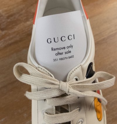 830 GUCCI Ace Mickey Mouse white leather sneakers 8 US