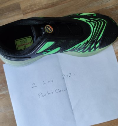 890 GUCCI Ultrapace black green sneakers 10 US 9 5 UK
