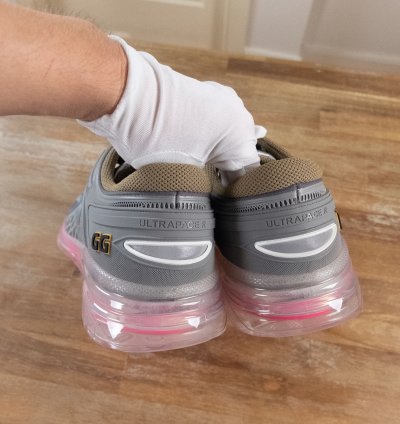 890 GUCCI Ultrapace grey pink sneakers - 11 5 US 11 UK