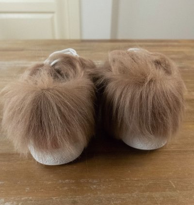 910 GUCCI Ace white lamb fur bee sneakers - 8 5 US 8 UK