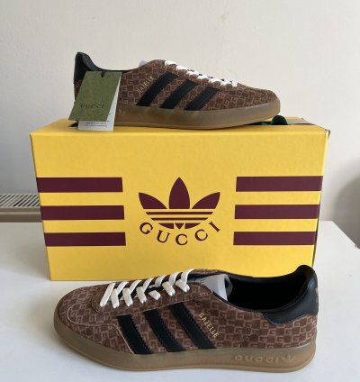 ADIDAS GUCCI GAZELLE GG MONOGRAM BROWN