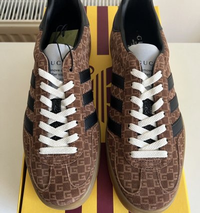 ADIDAS GUCCI GAZELLE GG MONOGRAM BROWN