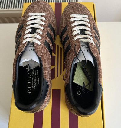 ADIDAS GUCCI GAZELLE GG MONOGRAM BROWN