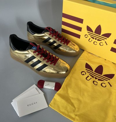 Adidas Gucci Gazelle Sneakers in Gold