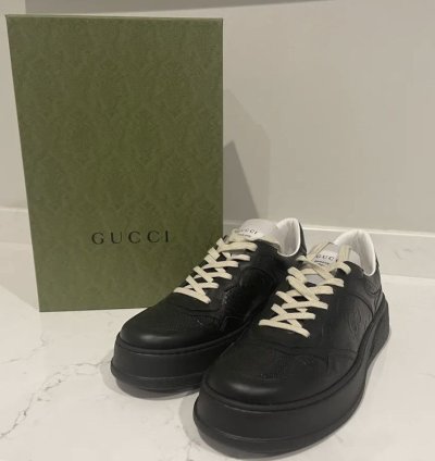 Black GG Embossed Sneakers