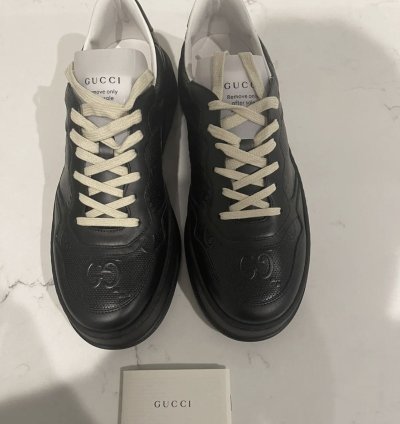 Black GG Embossed Sneakers