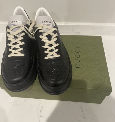 Black GG Embossed Sneakers