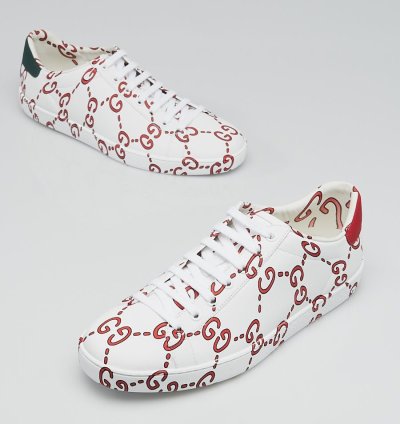 BNIB Gucci Leather GG Print All Over Ace Low Sneaker
