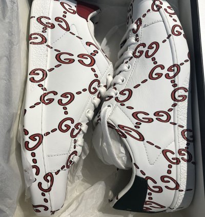 BNIB Gucci Leather GG Print All Over Ace Low Sneaker
