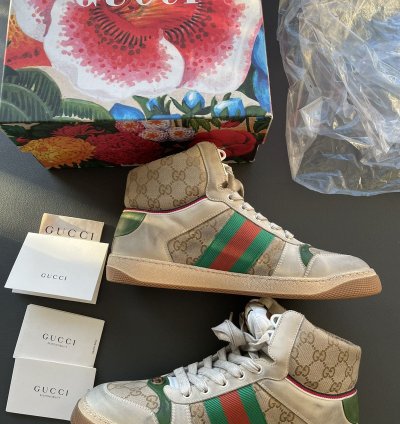 Brand New Limited Edition Distressed Washed GG Logo Sneaker